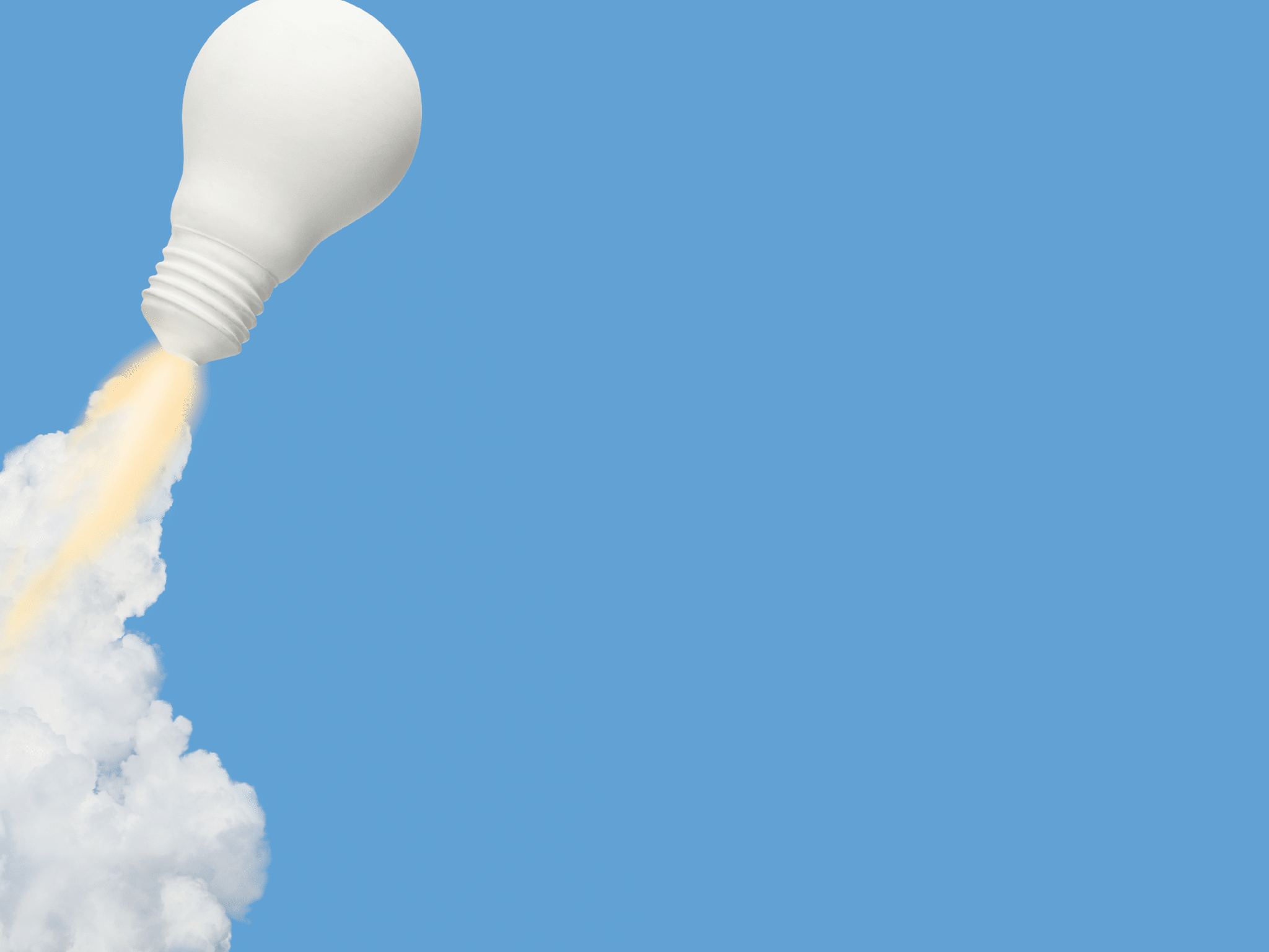Ideas inspiration concepts with rocket lightbulb on blue background Business start up or goal to success  creativity of human