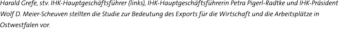 Harald Grefe, stv  IHK-Hauptgeschäftsführer (links), IHK-Hauptgeschäftsführerin Petra Pigerl-Radtke und IHK-Präsident   